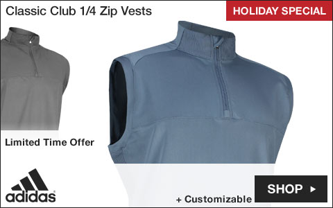 Adidas Classic Club Quarter-Zip Golf Vests - HOLIDAY SPECIAL