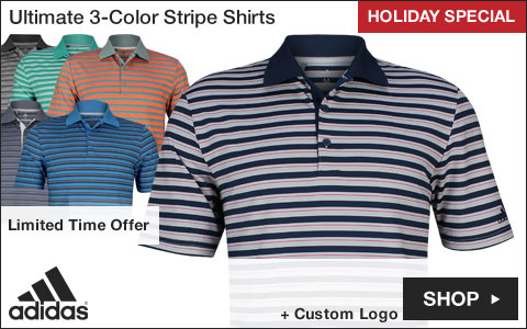 Adidas Ultimate 3-Color Stripe Golf Shirts - HOLIDAY SPECIAL