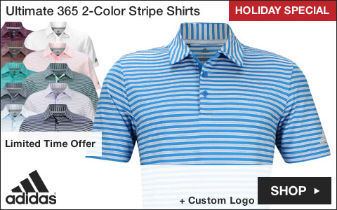 Adidas Ultimate 2-Color Stripe Golf Shirts - HOLIDAY SPECIAL