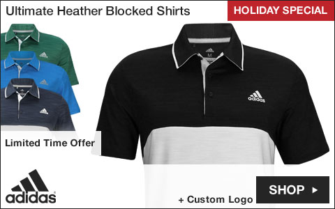 Adidas Ultimate Heather Blocked Golf Shirts - HOLIDAY SPECIAL