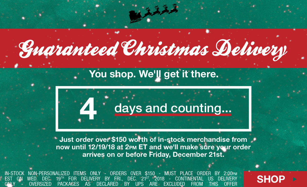 Guaranteed Christmas Delivery - Free Shipping Method Upgrade - 4 Days Left - Click for Details