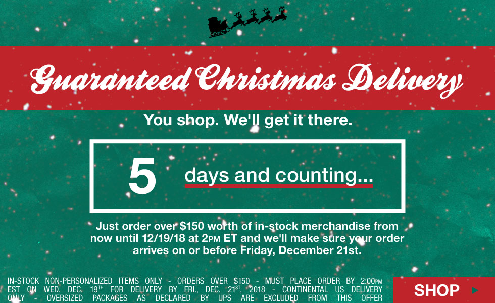 Guaranteed Christmas Delivery - Free Shipping Method Upgrade - Click for Details