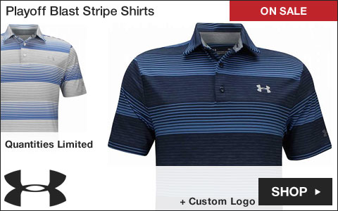 Under Armour Playoff Blast Stripe Golf Shirts - ON SALE