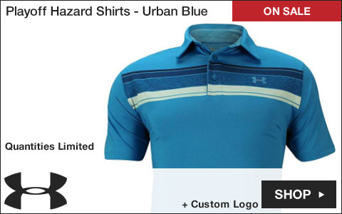 Under Armour Playoff Hazard Golf Shirts - Urban Blue - ON SALE