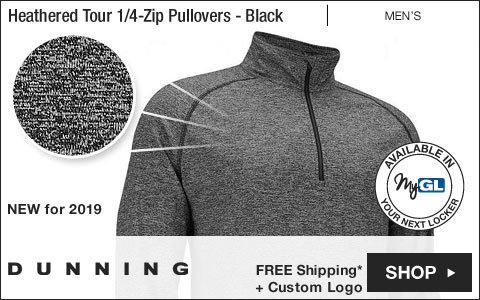 Dunning Heathered Tour Quarter-Zip Golf Pullovers - Black Heather