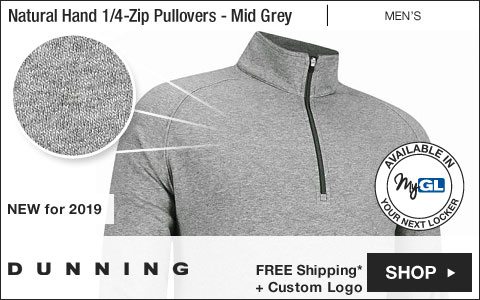 Dunning Natural Hand Quarter-Zip Golf Pullovers - Mid Grey