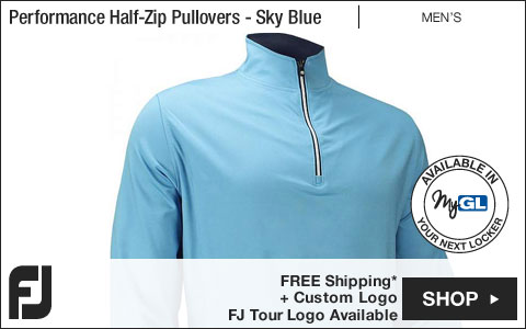 FJ Performance Half-Zip Golf Pullovers with Gathered Waist - FJ Tour Logo Available - Sky Blue