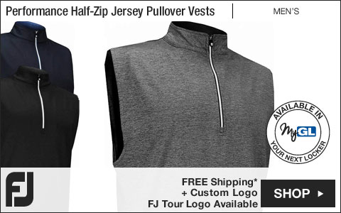 FJ Performance Half-Zip Jersey Pullover Golf Vests with Gathered Waist - FJ Tour Logo Available