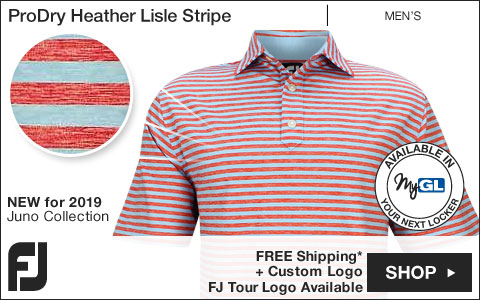 FJ ProDry Heather Lisle Stripe Golf Shirts - Juno Beach Collection - FJ Tour Logo Available