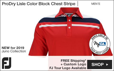 FJ ProDry Lisle Color Block Chest Stripe Golf Shirts - Juno Beach Collection - FJ Tour Logo Available