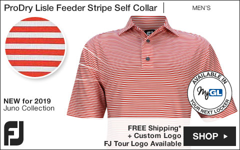 FJ ProDry Lisle Feeder Stripe Self Collar Golf Shirts - Juno Beach Collection - FJ Tour Logo Available