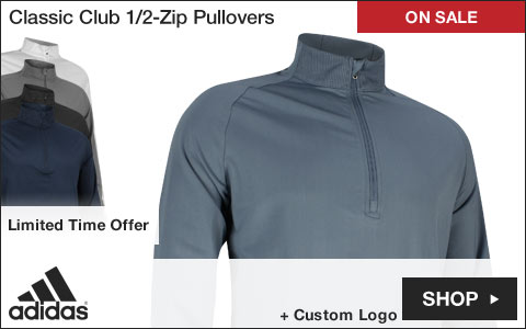 Adidas Classic Club Half-Zip Golf Pullovers - ON SALE