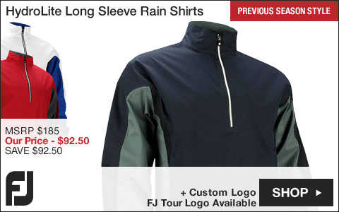 FJ HydroLite Long Sleeve Golf Rain Shirts - FJ Tour Logo Available - Previous Season Style