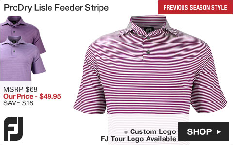 FJ ProDry Lisle Feeder Stripe Self Collar Golf Shirts - FJ Tour Logo Available - Previous Season Style