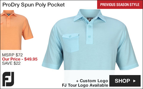 FJ ProDry Performance Spun Poly Pocket Golf Shirts - Athletic Fit - FJ Tour Logo Available - Previous Season Style