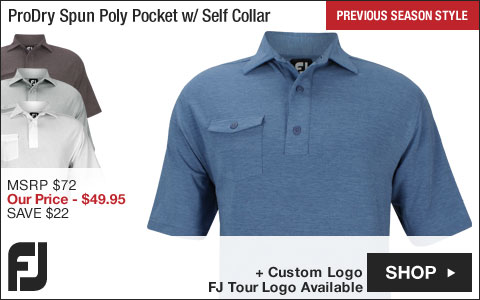 FJ ProDry Performance Spun Poly Pocket Golf Shirts with Self Collar - FJ Tour Logo Available - Previous Season Style