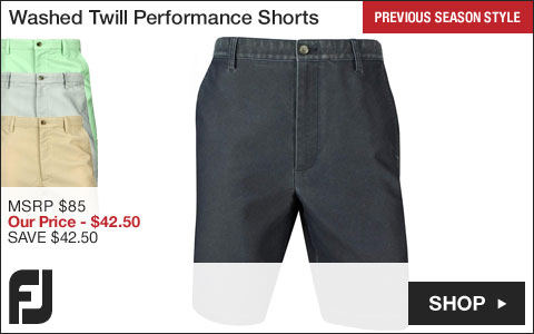 FJ Washed Twill Performance Golf Shorts - Previous Season Style - ON SALE