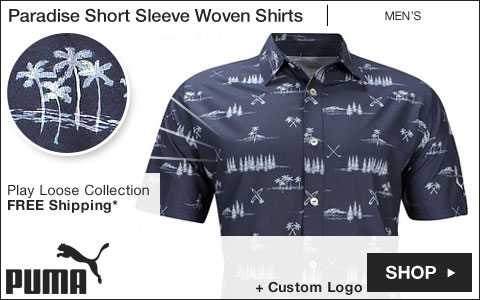 Puma Paradise Short Sleeve Woven Golf Shirts - Play Loose Collection