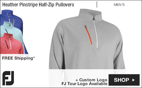 FJ Heather Pinstripe Half-Zip Golf Pullovers - FJ Tour Logo Available