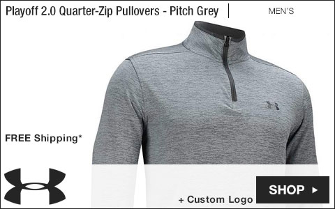 Under Armour Playoff 2.0 Quarter-Zip Golf Pullovers - Pitch Grey Feeder