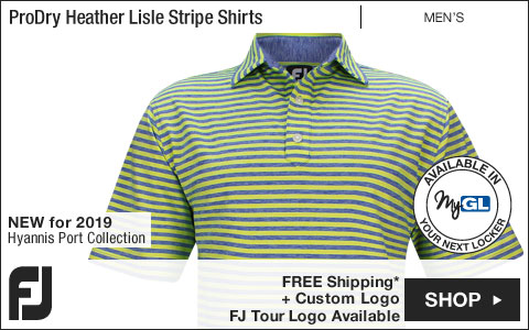 FJ ProDry Heather Lisle Stripe Golf Shirts - Hyannis Port Collection - FJ Tour Logo Available