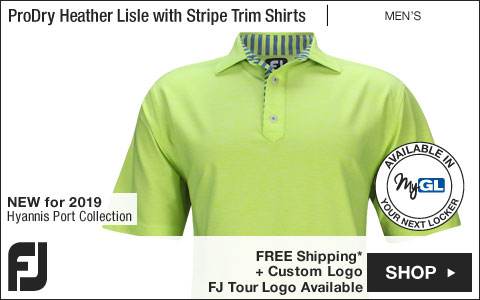 FJ ProDry Heather Lisle with Stripe Trim Golf Shirts - Hyannis Port Collection - FJ Tour Logo Available