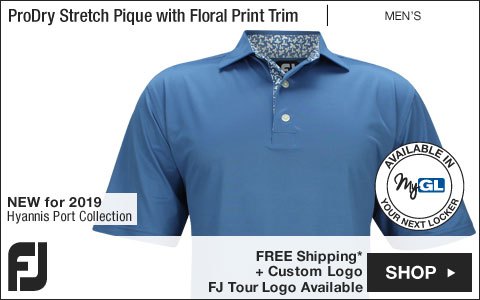 FJ ProDry Super Stretch Pique with Floral Print Trim Golf Shirts - Hyannis Port Collection - FJ Tour Logo Available