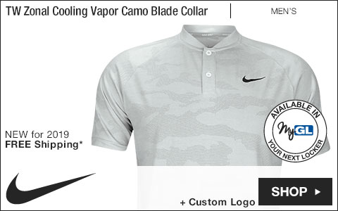 Nike Dri-FIT Tiger Woods Zonal Cooling Vapor Camo Blade Collar Golf Shirts - White