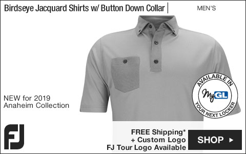 FJ Birdseye Jacquard Golf Shirts with Button Down Collar - Athletic Fit - Anaheim Collection - FJ Tour Logo Available