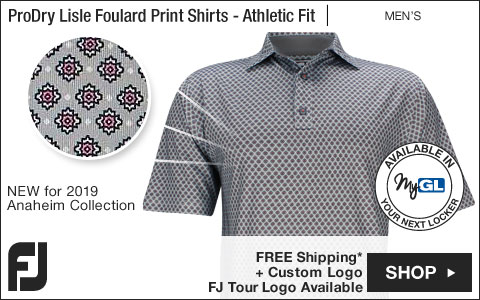 FJ ProDry Lisle Foulard Print Golf Shirts - Athletic Fit - Anaheim Collection - FJ Tour Logo Available