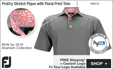 FJ ProDry Super Stretch Pique with Floral Print Trim Golf Shirts - Anaheim Collection - FJ Tour Logo Available