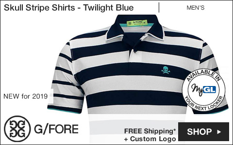 G/Fore Skull Stripe Golf Shirts - Twilight Blue