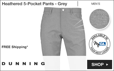 Dunning Heathered 5-Pocket Golf Pants - Grey