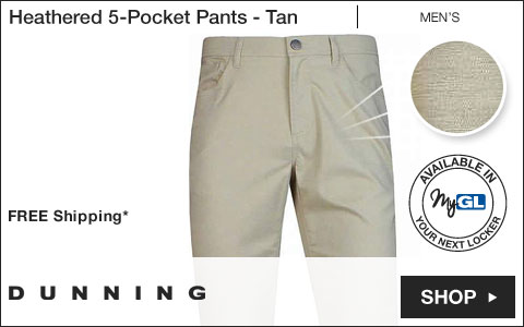 Dunning Heathered 5-Pocket Golf Pants - Tan