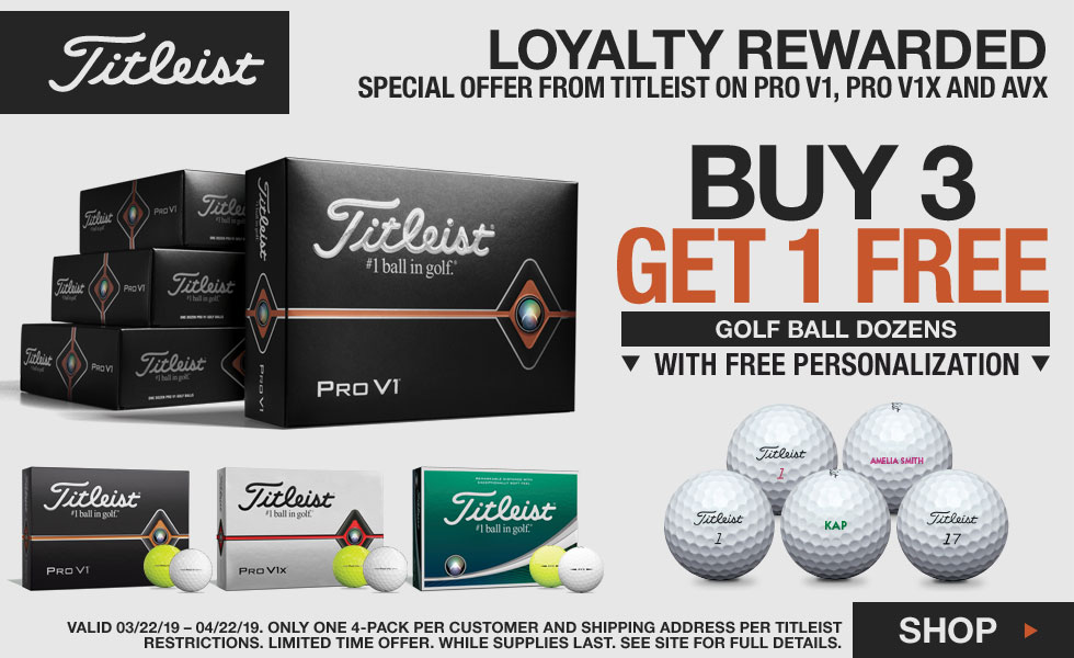 Loyalty Rewarded - Titleist Buy 3 Dozen, Get 1 Free Personalized Balls at Golf Locker