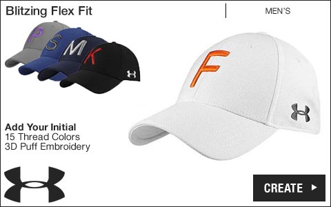 Under Armour 'Your Initial' Blitzing Flex Fit Golf Hats