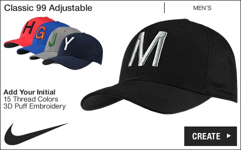 Nike 'Your Initial' Classic 99 Adjustable Golf Hats