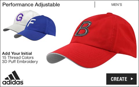 Adidas 'Your Initial' Performance Adjustable Golf Hats