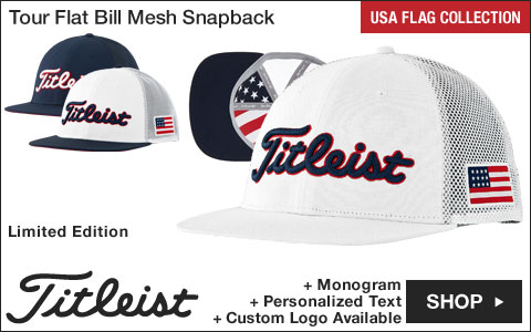 Titleist Tour Flat Bill Mesh Snapback Adjustable Golf Hats - Limited Edition USA