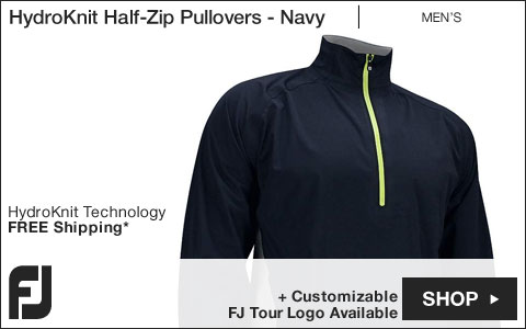 FJ HydroKnit Half-Zip Golf Pullovers - Navy - FJ Tour Logo Available