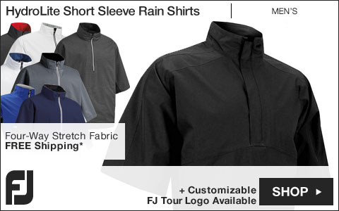 FJ HydroLite Short Sleeve Golf Rain Shirts - FJ Tour Logo Available