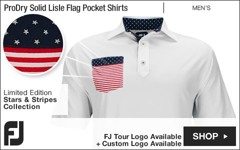 FJ ProDry Solid Lisle Flag Pocket Golf Shirts - FJ Tour Logo Available - Limited Edition Stars & Stripes Collection