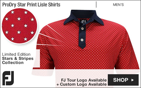 FJ ProDry Star Print Lisle Golf Shirts - FJ Tour Logo Available - Limited Edition Stars & Stripes Collection