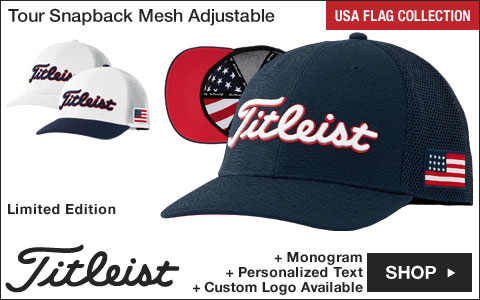 Titleist 	Tour Snapback Mesh Collection Adjustable Golf Hats - Limited Edition USA