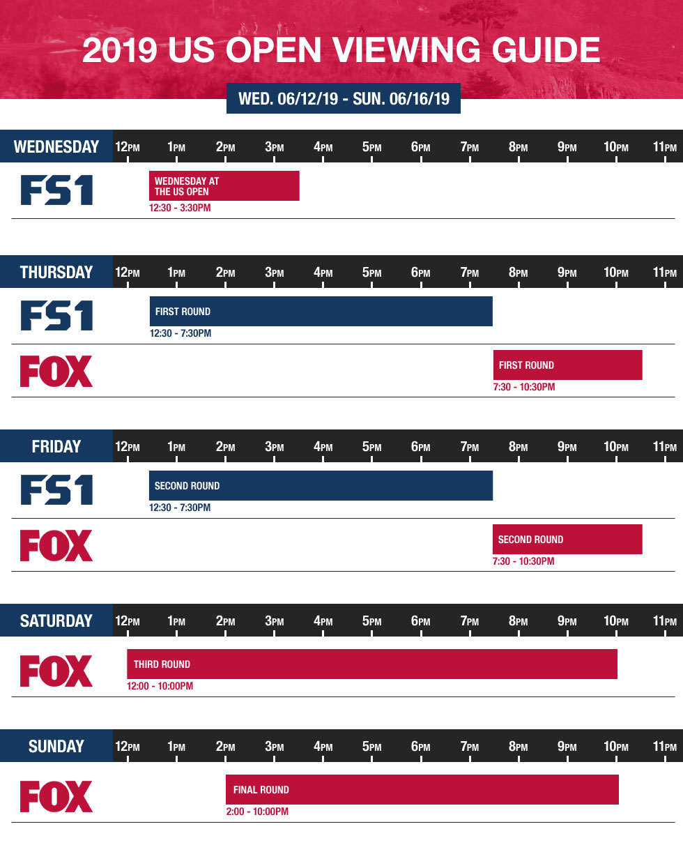 2019 US Open Viewing Guide