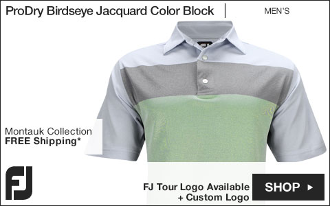 FJ ProDry Birdseye Jacquard Color Block Golf Shirts - Montauk Collection - FJ Tour Logo Available