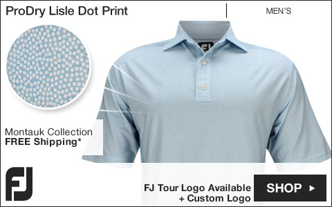 FJ ProDry Lisle Dot Print Golf Shirts - Montauk Collection - FJ Tour Logo Available