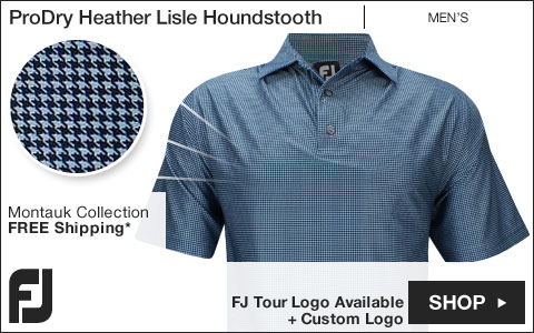 FJ ProDry Performance Heather Lisle Houndstooth Golf Shirts - Montauk Collection - FJ Tour Logo Available