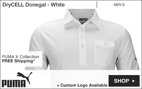 PUMA DryCELL Donegal Golf Shirts - White - X Collection