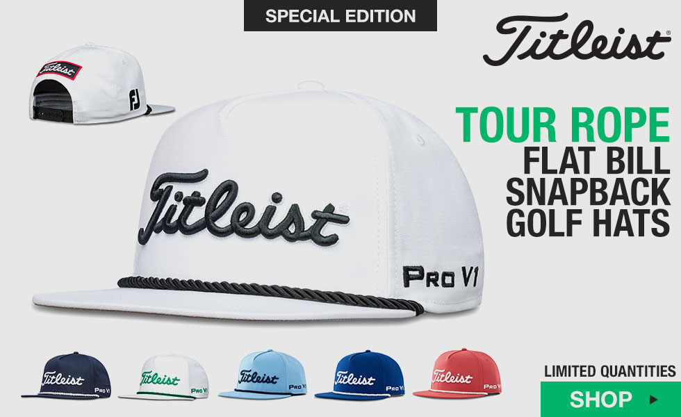 Titleist Tour Rope Flat Bill Snapback Adjustable Golf Hats - Special Edition